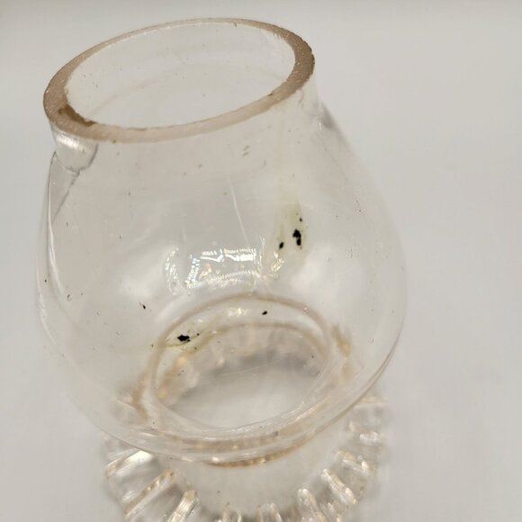 Peach Glass Lamp Shade Vintage Blown Glass Crimped Edge - Picture 8 of 10